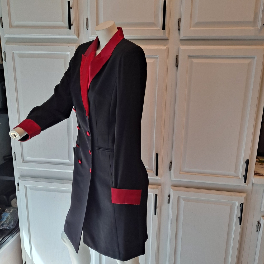 Danny & Nicole Black Dress Blazer with Red Satin Accents - Picture 11 of 12